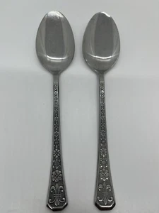 Interpur Stainless Florenz 6 Petal Flower Dinner Oval Soup Spoons 7 1/2” Korea - Picture 1 of 5