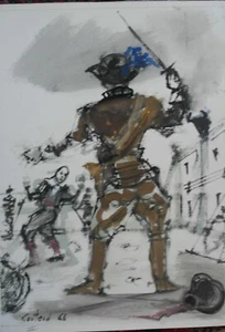 Lucien Coutaud (1904-1977) Aquarell und Tinte pv22bis - Bild 1 von 4