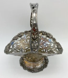 Webster Silverplate Brides Basket Openwork Grapevine Pattern handle moves easily - Picture 1 of 11