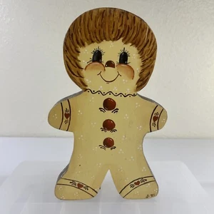 Vintage 1980's Wooden Gingerbread Family Christmas Candle Holder! - Picture 1 of 12
