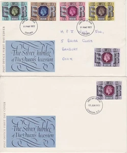 GB Briefmarken Ersttagsbrief Silber Jubiläum der Königinnen Beitritt, Krone CDS 1977 - Bild 1 von 1