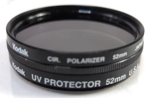 Kodak 52mm Circular Polarizer & Kodak 52mm UV Protector - Picture 1 of 6