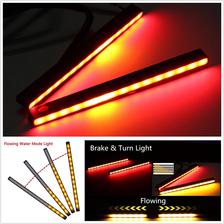 2 Piezas Interruptor Fluido 29LED Rojo+Ámbar Coche Señal Luces Lámparas de Freno DRL Foto 1 de 4