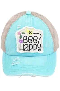 Gorra de baile Bee Happy Criss Cross cola de caballo Hana como nueva adulto talla única moda nueva* - Imagen 1 de 2