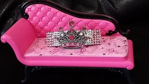 Crystals & CROWN Jewelry BARRETTE Pink/Clear QUEEN! - Picture 1 of 5