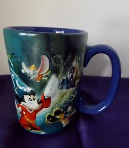 DISNEY WHERE MAGIC LIVES SORCERER MICKEY 3D COFFEE CUP MUG  * 14 OZ * BLUE * - Picture 1 of 7