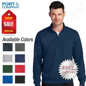 Port & Company Mens 1/4-Zip Pullover Sweatshirt Fan Favorite Fleece M-PC850Q - Picture 1 of 10