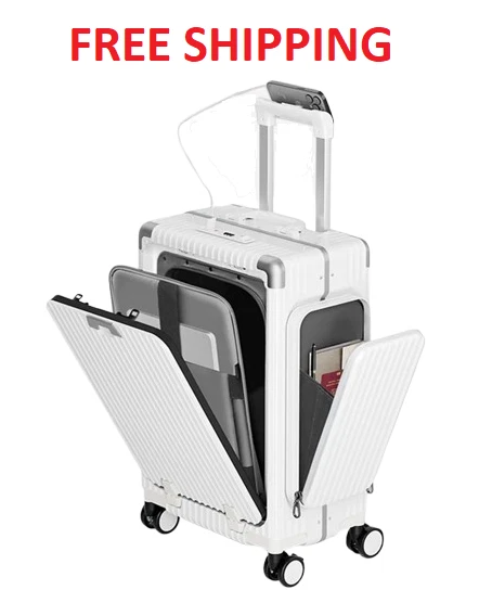 20" Smart Carry-On Luggage with USB Charging Ports, TSA Lock, Laptop Compartment - Image 1 of 4