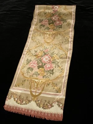 Bufanda vintage Liz Claiborne 100 % seda flecos oblonga 52" malva/verde/dorado floral Foto 1 de 4