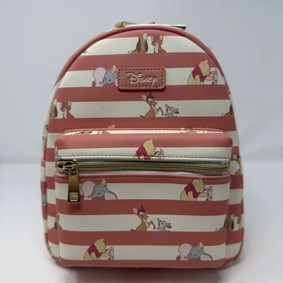 Mini Mochila Disney Loungefly Best Friends Rosa Rayas - Nueva con Etiquetas - Tema Candente Foto 1 de 4