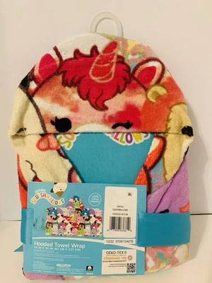 Полотенце с капюшоном Squishmallows 24X50 дюймов возраст 3+ 100% хлопок разноцветное - Изображение 1 из 2