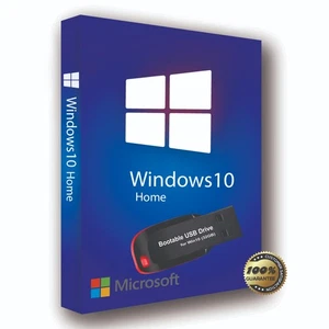 Microsoft Windows 10 Home 64-bit + Lifetime key - USB Flash Drive - Picture 1 of 1