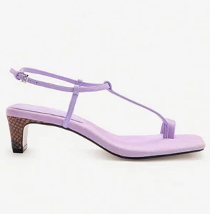 ZARA BNWT 2025. MAUVE PURPLE SPLIT SUEDE LIMITED EDITION SANDALS. 4305/510/057 - Picture 1 of 8
