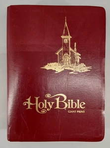 Holy Bible in Giant Print King James Version Red Letter Edition Concordance 1975 - Picture 1 of 16