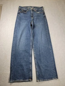 Old Navy Jeans Womens 10 31x31 Baggy Wide Leg High Rise Blue Stretch Boho NEW - Picture 1 of 14