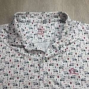 Rhoback Polo Golf Shirt Herren Gr. XXL 3XL Cocktail Getränkewagen Bier weiß - Bild 1 von 6
