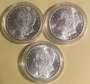 1882-CC, 1883-CC, and 1884-CC Morgan Silver Dollars - All are GEM BU!!! - Picture 1 of 8