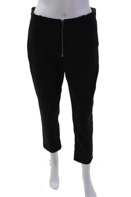 Pantalones de vestir para mujer IRO con cierre de cremallera frente plano pierna recta tobillo negros talla XS Foto 1 de 4