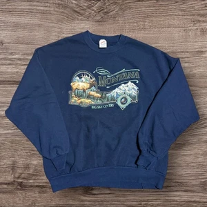 Vintage Montana Sweatshirt Big Sky Country - Gr. XXL Made In USA Natur Elch - Bild 1 von 5