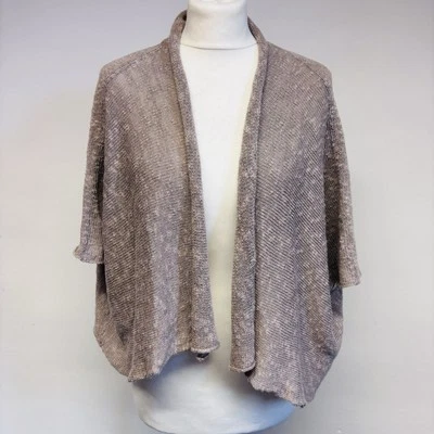 Cárdigan Joseph Tricot encogido de hombros talla única marrón algodón texturizado lino Foto 1 de 4