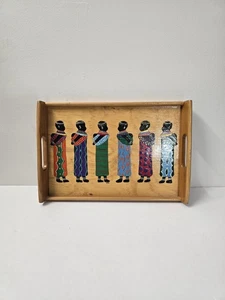Handbemaltes Tablett - Rafiki Girls Centre Kenia - Afrikanische Frauen Volkskunst - Fair Trade - Bild 1 von 9
