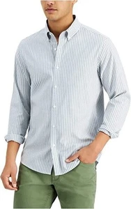 Michael Kors Cotton Slim Fit Stretch Striped Long Sleeve Shirt Lagon Multi-Large - Picture 1 of 4