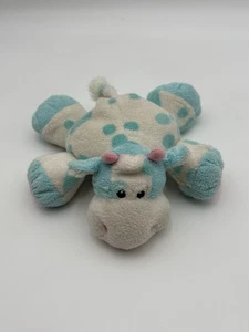 Blue Cow Plush Animal Stuffed Mini Toy Pink Paws Feet Horns 8” - Picture 1 of 10