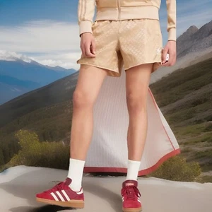 Men’s S 🔥 Adidas Mono Shorts Trefoil IX6730 Magic Beige Tan Gold 5” Soccer - Picture 1 of 7