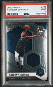 2020 Panini Mosaic Anthony Edwards RC #201 PSA 9 Mint Minnesota Timberwolves - Picture 1 of 2