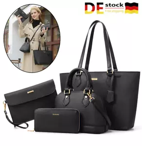 Taschen Set 4-tlg Handtasche Damentasche 4in1 Shopper Clutch Kunstleder - Bild 1 von 22
