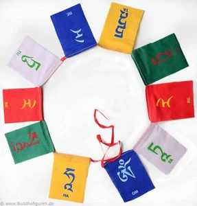 Tibetische Gebetsfahnen mit Tara Mantra - Handarbeit aus Nepal - Bild 1 von 1
