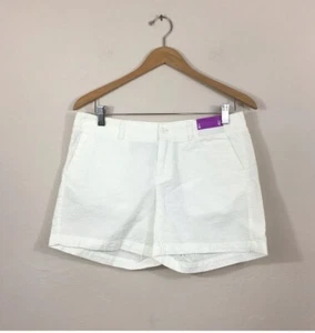 Merona White Textured 100% Cotton Mid Rise Shorts Beach Cruise Size 8 - Picture 1 of 6