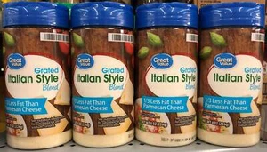 4 JARS Great Value Grated Italian Style Blend Cheese 8 oz Jar Spaghetti Parmesan - Picture 1 of 5