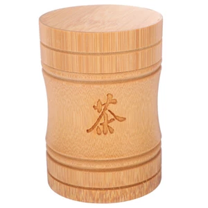 Bamboo Canister With Lid Sealed Bamboo Tea Jar Kitchen Storage Box Tea - Picture 1 of 12