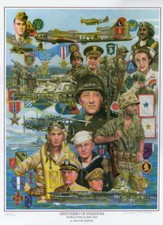 DEFENDERS OF FREEDOM WW2 by Michael Gnatek WWII limited ed art print Montage