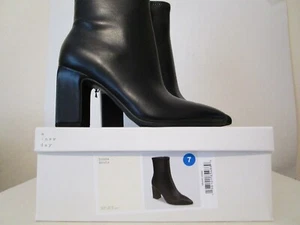 A New Day Womens Donna Side Zip Ankle Boots Black Size 7 - Picture 1 of 6