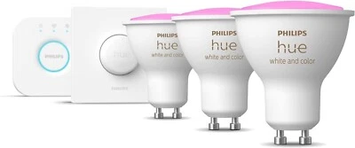 Philips Hue Starter Set 3x GU10 Smart Button Bridge 2.1 White Color Ambiance LED - Bild 1 von 4