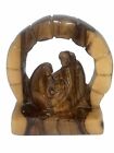 Vintage Hand Carved Nativity Jesus  Mary & Joseph Wood Figurine MCM
