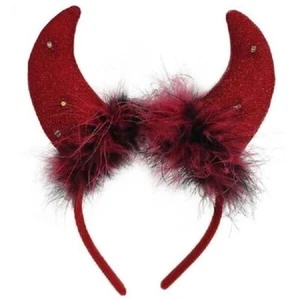 Red Devil Horns Halloween Headband Light Up Hair Band Costume Cosplay - Picture 1 of 1