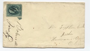 1870er Bakersville OH Handschrift Stempel 3ct Banknotendeckel [H.5019] - Bild 1 von 3