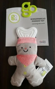 Gingerbread Cookie Infant Sensory Christmas Toy Rattle Crinkle Texture By Go NWT - Picture 1 of 5