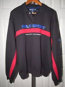 Vtg Polo Sport Ralph Lauren Black Sweatshirt XL Mens - Picture 1 of 9