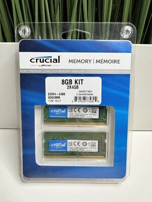 Crucial 8GB (2 x 4 GB) DDR4-2400 Memory Module (CT2K4G4SFS824A) - Image 1 of 3