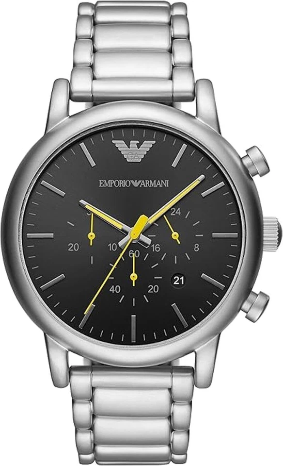 Emporio Armani Luigi Men's Chronograph Stainless Bracelet 46mm Watch AR11324