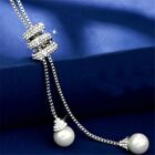 Fashion Crystal Pearl Pendant Necklace Women Long Tassel Sweater Perfect  Gifts