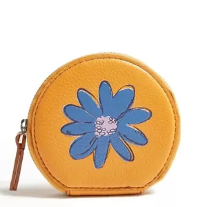 Vera Bradley Essential Round Zip Pouch Kunstleder Sunflower Yellow Blue Daisy - Bild 1 von 2