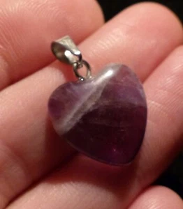 O&co Pendentif Améthyste coeur lithothérapie cadeau noël - Imagen 1 de 2