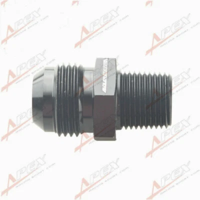 -12AN AN12 12AN To 1/2'' NPT Straight Adapter Pipe Fuel Oil Fitting Black - Image 1 of 4