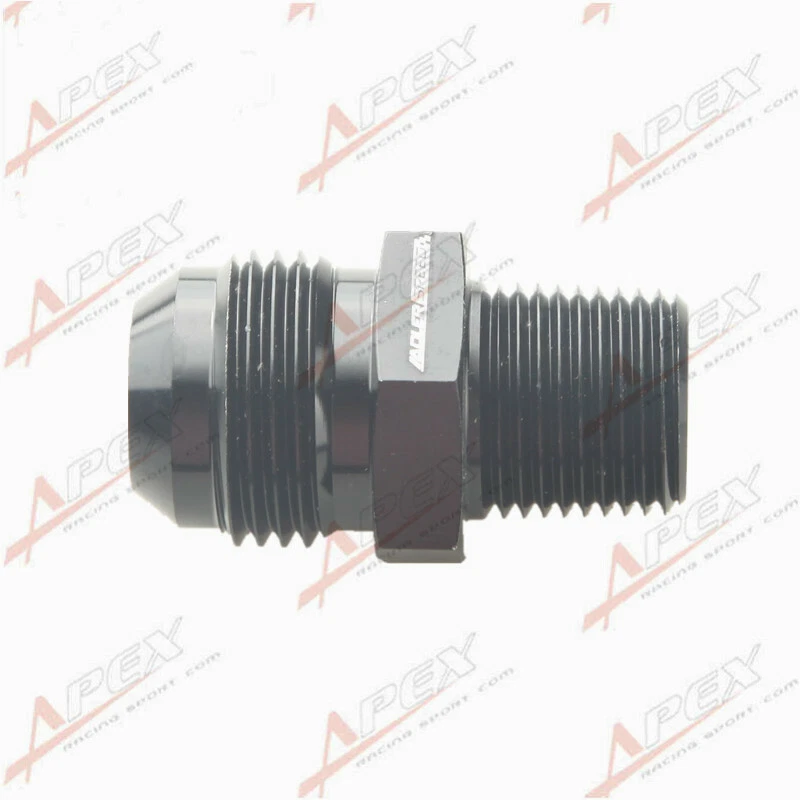 -12AN AN12 12AN To 1/2'' NPT Straight Adapter Pipe Fuel Oil Fitting Black - Image 1 of 4