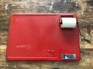 Vintage MESSAGE BOARD Red Metal Rolling Note Pad Chain PAT PRODUCTS - Picture 1 of 7